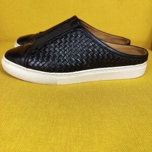 TRASK Lacy Women's Slip On Weaved Leather Black Sneaker Mule Size 7.5M